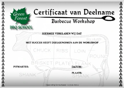 Certificaat BBQ workshop